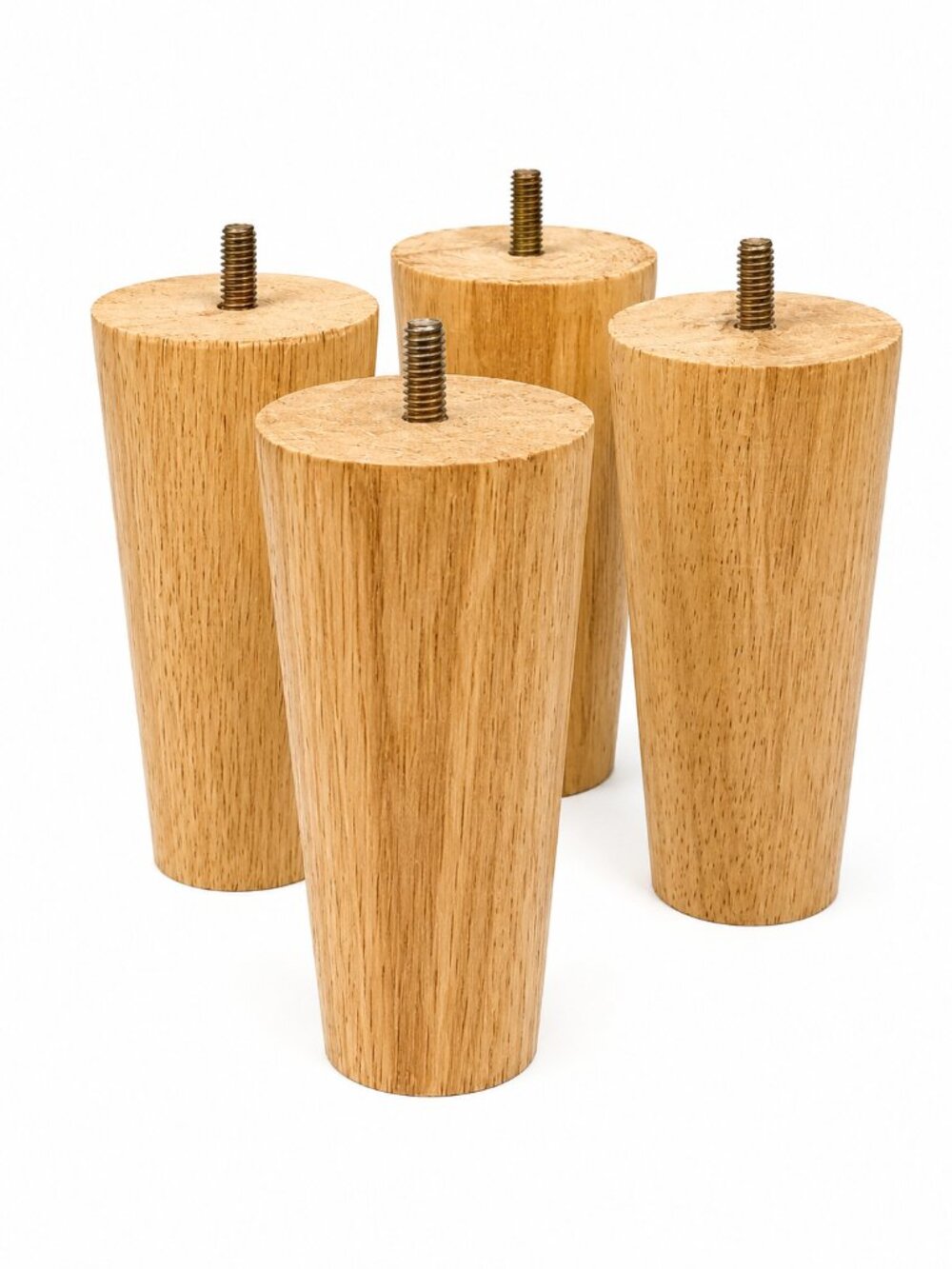 Set of 4 6-Inch Screw-On Wooden Sofa & Chair Legs Tapered Replacement Furniture